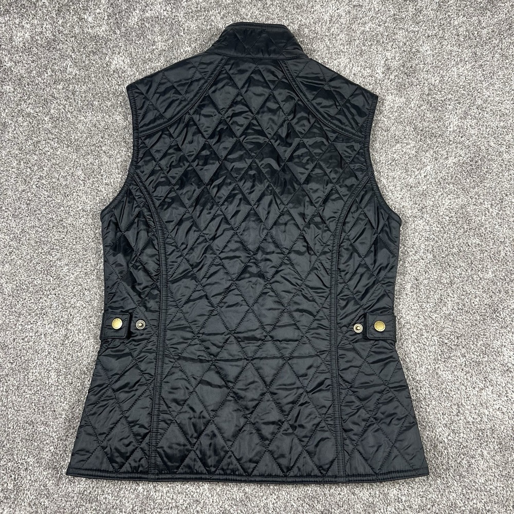 Barbour Summer Liddesdale Gilet Vest Womens 4 Black Diamond Quilted Insulated S - Picture 2 of 10